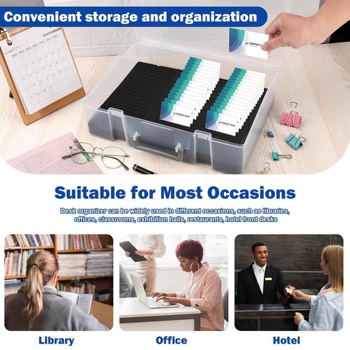 Foam Name Badge Holder with case (Holds 48 Badges) Foam Name Badge Holder Tray ID Badge Tray Organizer Clear Name Tag Holders for Desk Office School