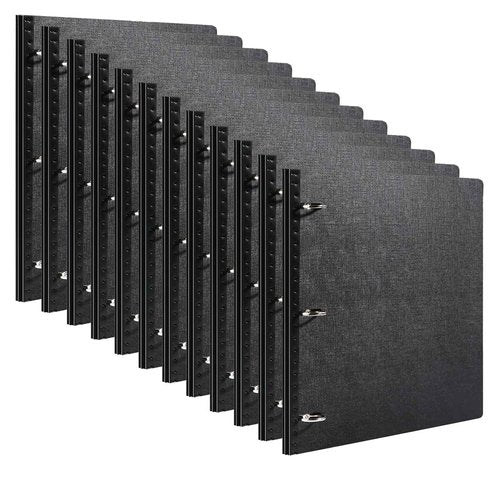 WOT I 12 Pack Telescoping 3 Ring Binder(0.75"), Expandable Flexible Binder - Patented Design for Easy Portability, Holds 160 Sheets, for School, Office&Home Organization, Black