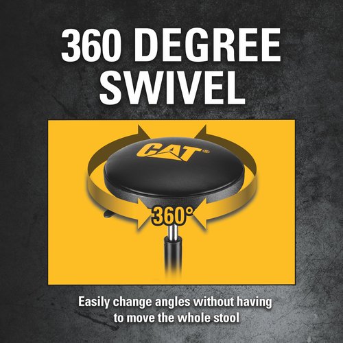 CAT Heavy-Duty Pneumatic Shop Stool, Wrinkle Powder Coat Finish, Black and Yellow - 980815ECE