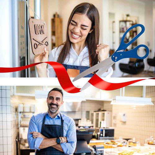 25" Blue Scissors for Grand Opening – Large Heavy Duty Shears for Ribbon Cutting Ceremony Blue Giants Ribbon Cutting Scissors for Special Events Inaugurations and Ceremonials