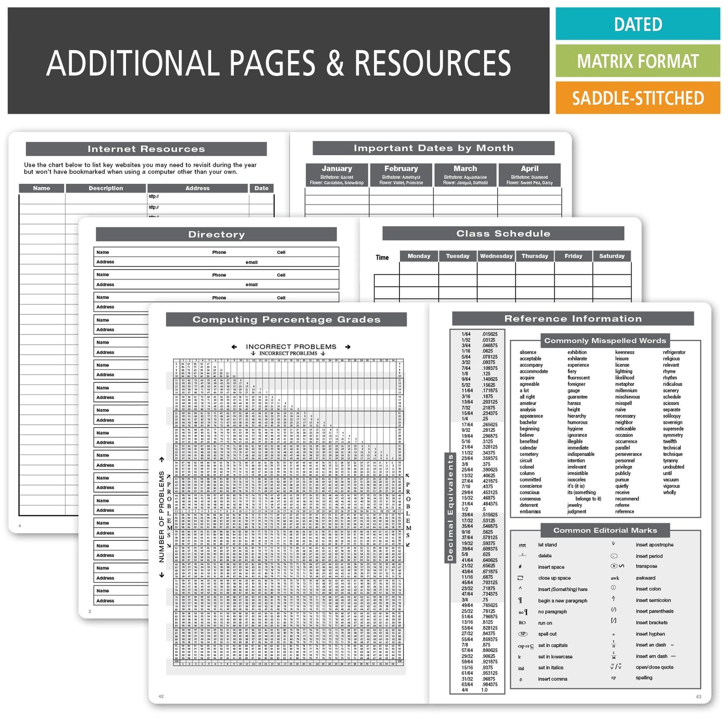 Elan Publishing Company Academic Calendar - 15 Months (April 2026 - June 2027) 7" X 10" Saddle-Stitched Dated for 2026-2027 Academic Year (Black)