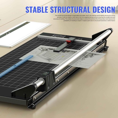 24 Inch Paper Trimmer, Rotary Paper Cutter, Precision Board Paper Trimmer with Measurement Grids, Bi-Directional Cutting Blade for Graphic Film, Canvas