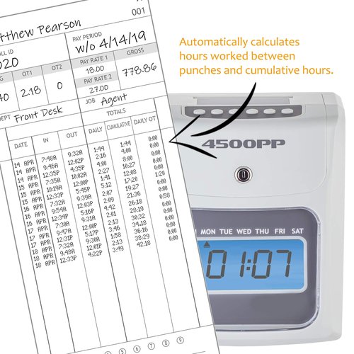 Nile Products - Authorized Time Cards for Nile Products 4500PP Compatible [ 4500PP10 ] Electronic Time Clock, Double Sided Time Sheets (3.37 x 7.37 Inches) - 100 Time Cards Per Package