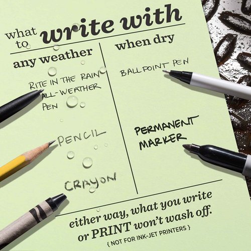 Rite in the Rain Weatherproof Bulk Copier Paper, 8.5" x 11", 20# Green, 500 Sheet Pack (No. 208511G)