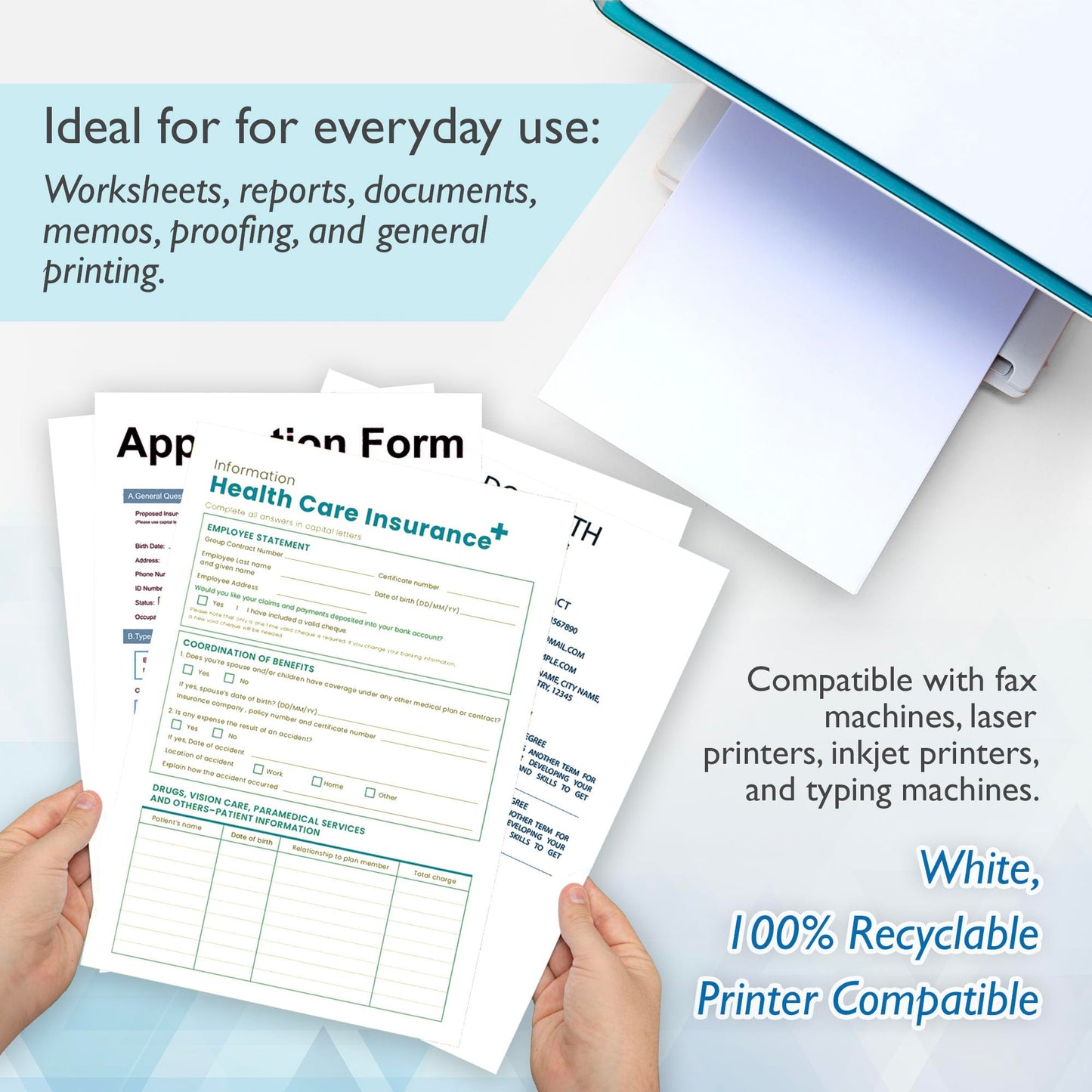 BAZIC Products 50 Count White Multipurpose Paper, for Printing Office School
