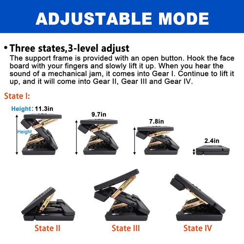 Kalnweis Adjustable Foot Rest and Footstool Under Desk, Ergonomic Leg Rest with Massage Roller, Height & Angle Adjustable, Detachable Cushion for Office and Home (Black)