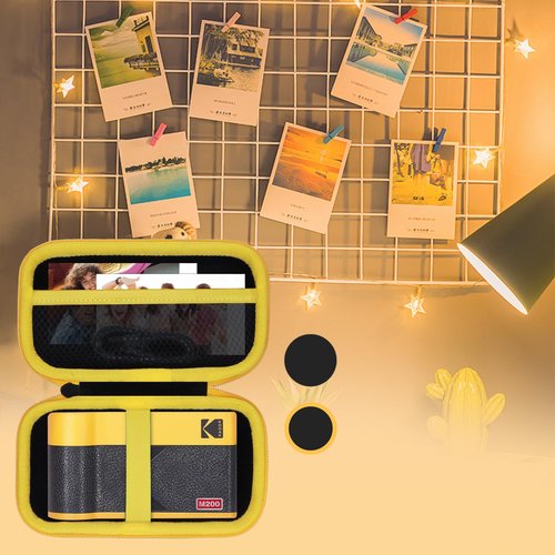 Lebakort Hard Case Compatible with KODAK Mini 2 ERA 4PASS Portable Photo Printer/KODAK Mini Shot 2 ERA 4PASS 2-in-1 Instant Camera and Photo Printer (Black + Yellow Case)