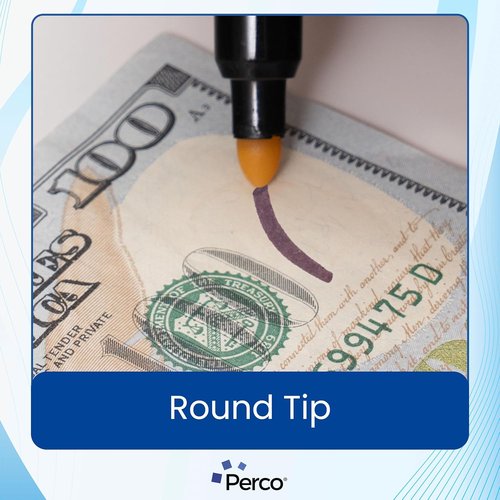 Perco Counterfeit Money Detector Pen - Reliable Fake Bill Checker | 2 Pack for Personal & Commercial Use