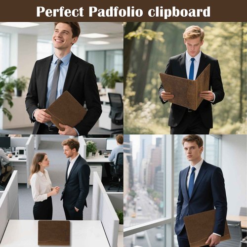 AZXCG Portfolio Binder,Leather Portfolio for Men and Women,Legal Pads Padfolio, Resume Folder with Card Holder,Professional Business Padfolio for Meetings and Interviews