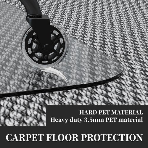 KAISLE Office Chair Mat for Carpet Floor, Plastic Rolling Chair Mat for Carpeted Floors, Computer Desk Chair Floor Mats, 48 x 30 Inch Rectangle Clear Heavy Duty Floors Protector 0.14 Inch Thick