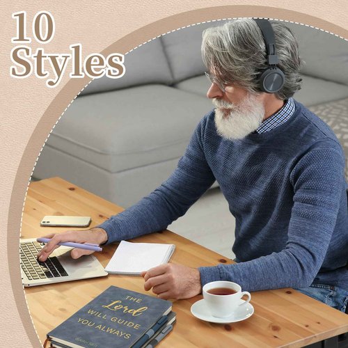 Thenshop 20 Pcs Christmas Christian Gifts Bulk 10pcs Pastel Leather Christian Journals for Women Bible Leather Notebooks with 10pcs Neutral Pens Inspirational A5 Prayer Journals for Women Church Gift