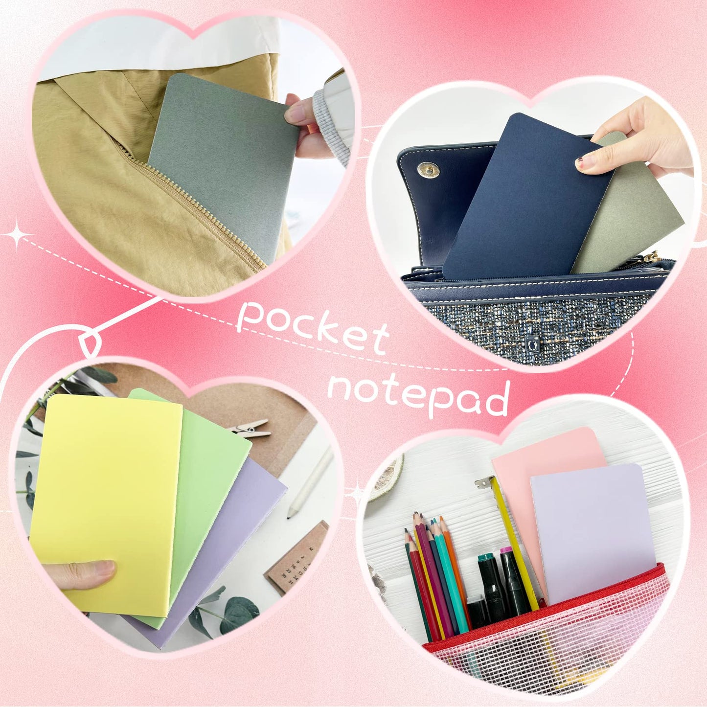 Rinrda Small Notebooks 60 Pack Mini Notebooks bulk Pocket Notebooks set,journal bulk 3.5"x5.5" Colorful Cover Lined Notepad,30 Sheets/60 Pages