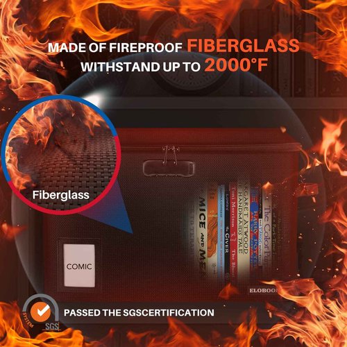 ELOBOON Fireproof Comic Book Storage & Fireproof Document Box