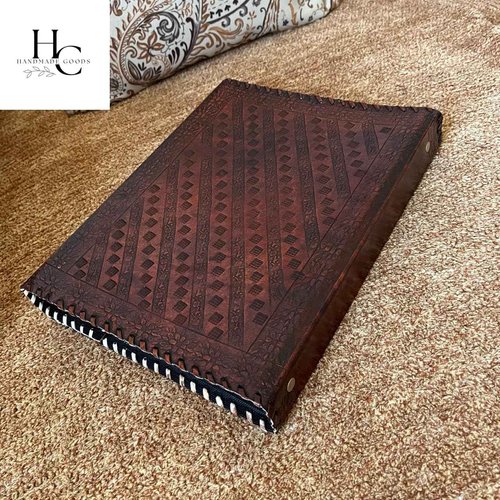 Leather 3 Ring Binder 1 Inch, Three Ring Binders Fits 8.5" x 11" Binders for Photo Album, Home, School and Office Supplies, Leather Portfolio (Brown)