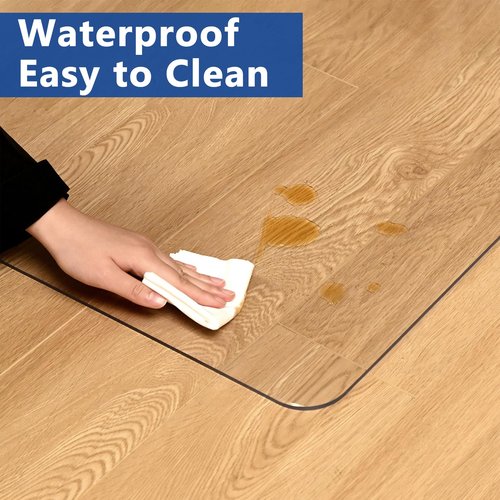 Naturei Office Chair Mat for Hardwood Floor, 45" x 53" Clear Chair Mats, 1/5" Thick Plastic Mat for Under Office Chair, Desk Floor Protector for Rolling Chairs, for Hardwood or Low Pile Carpet