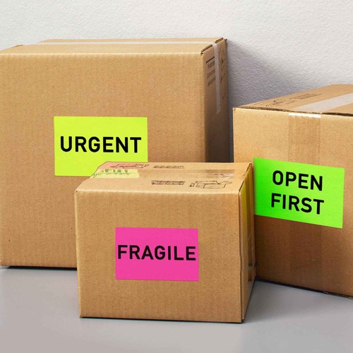Avery Neon Shipping Labels for Laser Printers, 5-1/2" x 8-1/2", 200 Pink Labels (5948)