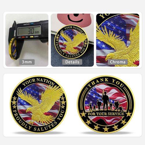 AtSKnSK 50 PCS Military Challenge Coin Thank You for Your Service (50)