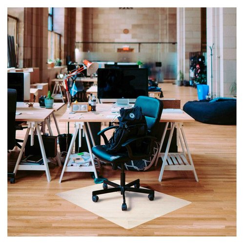 Floortex ecotex Polypropylene Anti-Slip Foldable Chair mat for Hard Floors, 45 x 53, Translucent