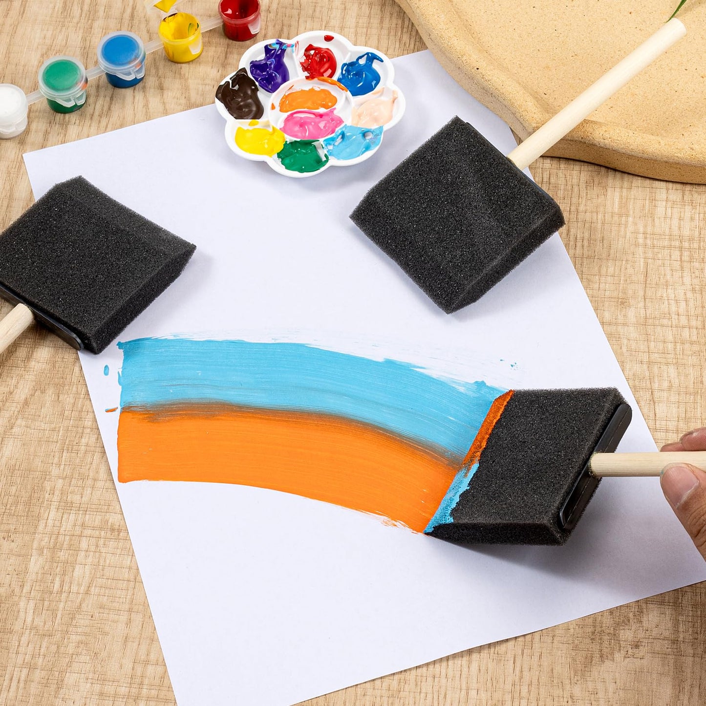 Clofiak 6 Pcs Foam Paint Brushes, 3 Inch Sponge Brushes