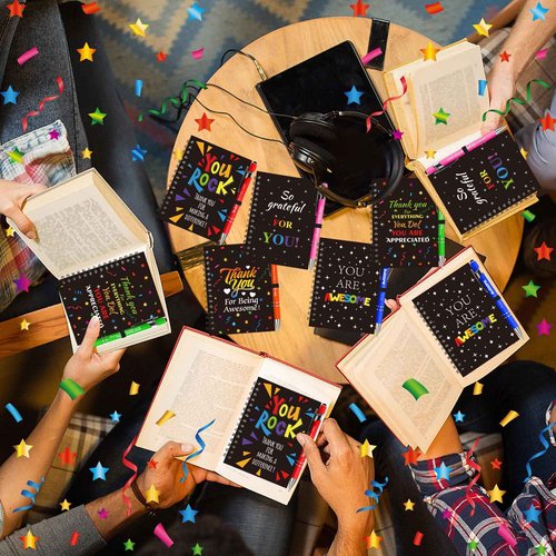 20 Sets Employee Appreciation Gifts Staff Spiral Notebooks Pens Bulk Stylus Cap Team Teachers Thank You Inspiration Journal Coworkers Inspirational Christmas Party Supplies Goodie Bag Stuffers Office
