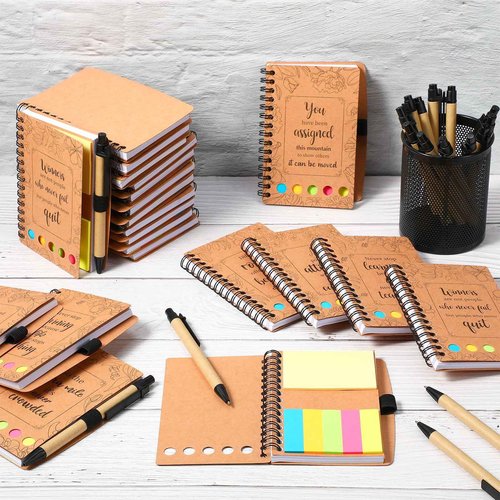 Kolldenn 30 Set Inspirational Notebook Mini Motivational Notepad Journal with Sticky Note Ballpoint Pen Back to School Gifts for Students Thank You Employee Appreciation Gifts Bulk for Nurse Teacher