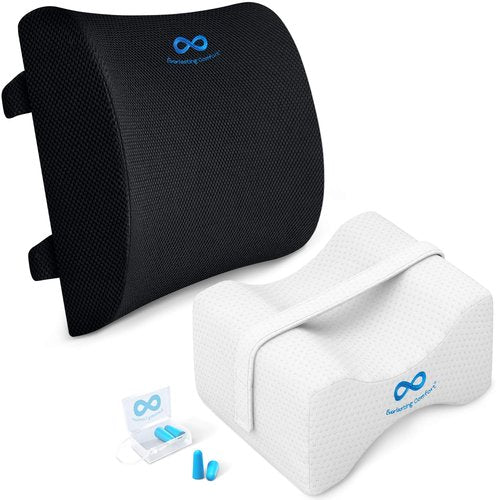 Everlasting Comfort Lumbar Support & Knee Pillow - Ultimate Comfort - Enhance Sleep and Office Comfort - Relieve Back Pain, Hip Pain, Knee Pain