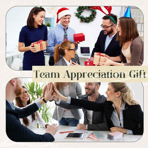 Jetec 120 Pcs Employee Appreciation Thank You Gifts Bulk for Coworker Birthday Christmas Gifts Include Mini Notebooks Pens Thank You Keychains with Organza Bags