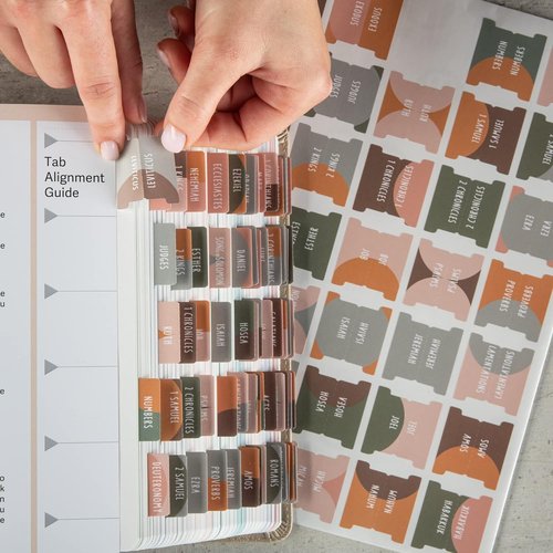 DIVERSEBEE Bible Tabs - Large Print, Easy Application | Sunset Index Tabs for Bible Study & Journaling