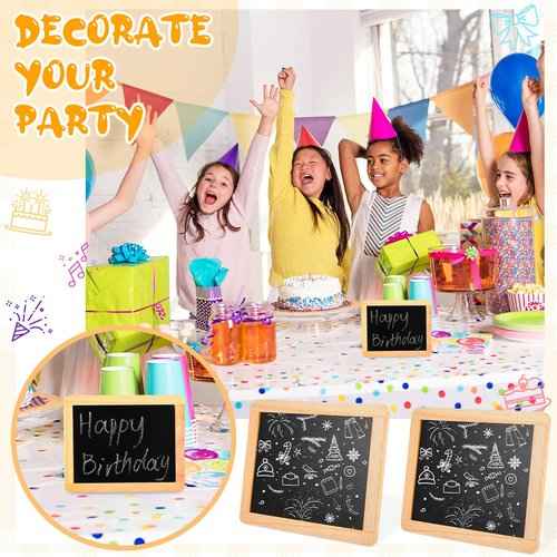 24 Pcs Small Slate Chalkboard Mini Chalk Board with Frames Mini Board Signs School Supplies for Classroom Home Office