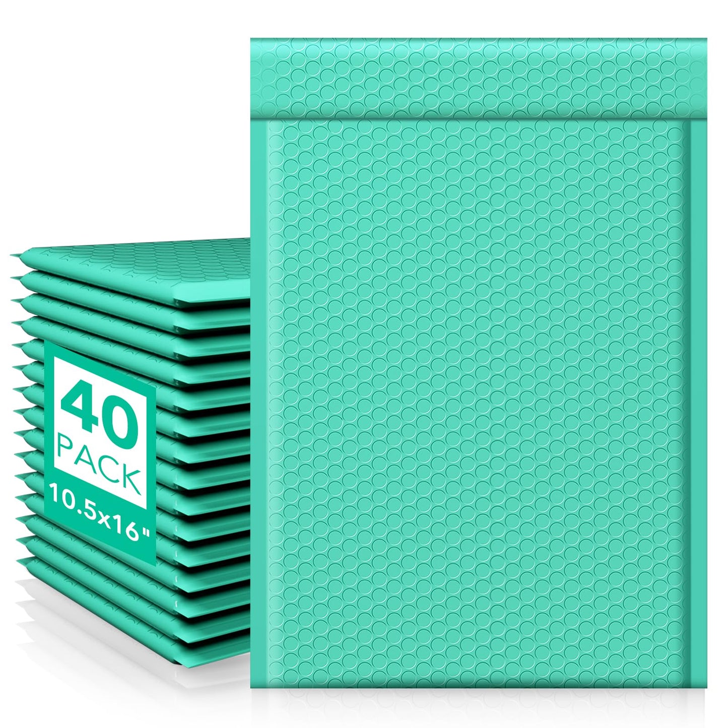 Fuxury Large Bubble Mailers 10.5x16" 40 Pack Thick Padded Envelopes Opaque Mailing Envelopes Bubble Padded Mailers Shipping Bags for Packaging #5 Teal