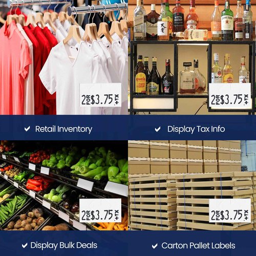 Perco White Pricing Labels for Monarch 1131 Price Gun – 3 Sleeves, 24 Rolls Value Pack - 60,000 Price Marking Labels – with Ink Rolls Included