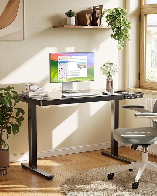 Marsail Electric Standing Desk - Height Adjustable with Drawer & USB Ports | 48 x 24 Inch Black