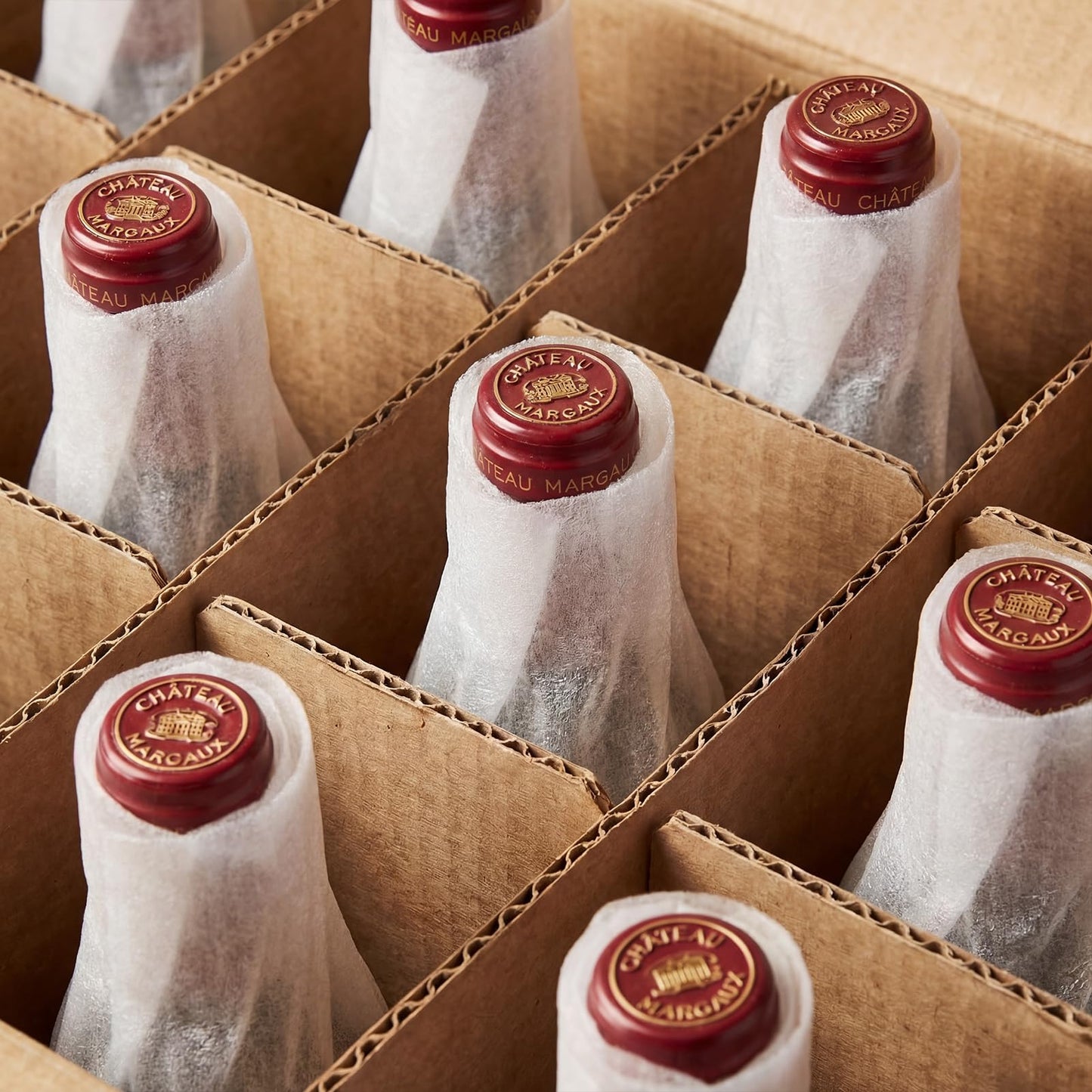 CRUGLA 16x12x12 Wine Bottle Divider Insert Kit Set of 4, 12-Cell Cardboard Grid with Foam Sleeves, Glass Packing Kit for Moving, Storage or Shipping (Outer Box Not Included)