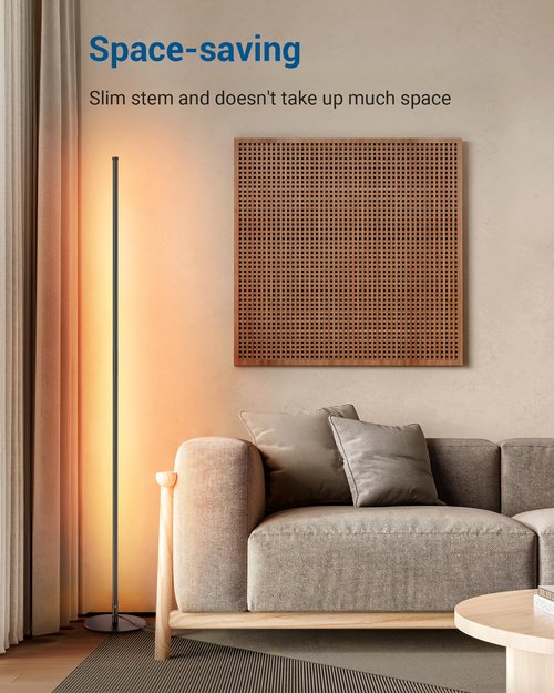 DEWENWILS Floor Lamp, Set of 2 LED Corner Light Works with Foot Switch, 1100 Lumen Dimmable Floor Lamp with 3000K Warm White, 57.5" Tall Standing Lamp for Living Room, Bedroom, Office (Black)