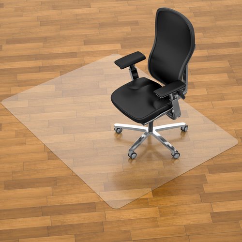 100pointONE Office Chair Mat for Hardwood Floor, 60" x 46" Transparent Desk Chair Floor Mat for Hard Floors, Plastic Floor Protector Mat for Office & Home