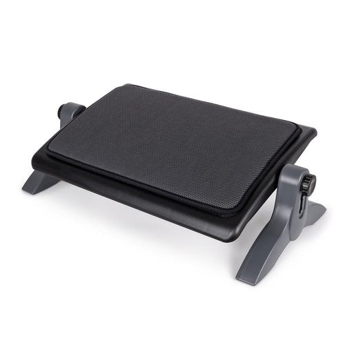 EHO Ottoman, Ergonomic Foot Rest for Under Desk, Adjustable Height and Angle, Sponge Platform, Anti-Slip, Ankle Support, Detachable Washable Cushion, Back and Leg Pain Relief, 21.6" L x 11.4" W, Black