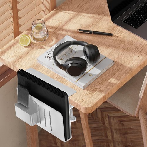 WSYFC Desktop storage rack for laptop stand-up desktop drawer without drilling Accessories for office supplies and studio essentials (White)