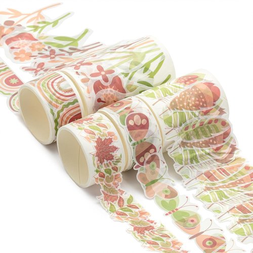Mr. Pen Washi Tape Stickers - 5 Rolls with 40 Decorative Stickers Each for Planners & Crafts