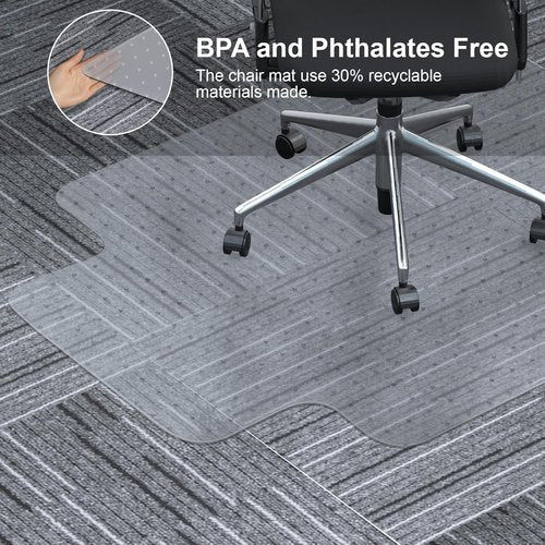 Heavy Duty Office Chair Mat for Carpet 36"x36" PVC Material Chair Mat for Carpeted Floor Slip Resistant Carpet Protector for Home Office Easy Glide Desk Floor Mat for Office Chair on Carpets(Clear)