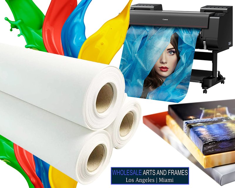 Inkjet Canvas Roll 36”x40’ Poly-Cotton Aqueous Water Based 12 oz. (360 GSM) Matte Professional Digital Waterproof Printing Instant-Dry for Dye and Pigment Inkjet Printers