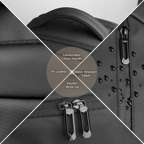 HEROIC KNIGHT Travel Laptop Backpack, Anti Theft Business Laptops Backpack with USB Charging Port, Water Resistant College Computer Bag Rucksack Gift for Men Women Work Fits 17 Inch Notebook-Black