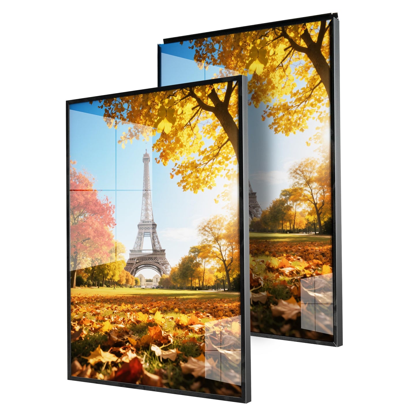 Cjgyz 16x24 Inch Black Poster Frame, Set of 2, Plexiglass Snap Frames, Front-loading Coated Aluminum Profile, Horizontal & Vertical Display