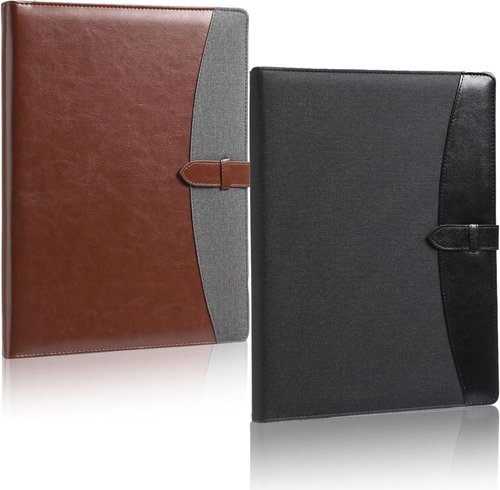 Eersida Padfolio 3-Ring Leather Binder - A4/Letter Size Business Portfolio Folder | Black & Brown