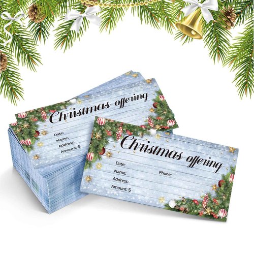 Cholemy 500 Pcs Christmas Offering Envelopes for Church - 6.3 x 3.1 Inch Tithes and Offering Envelopes for Religious Tithe Donation - Bulk Church Supplies