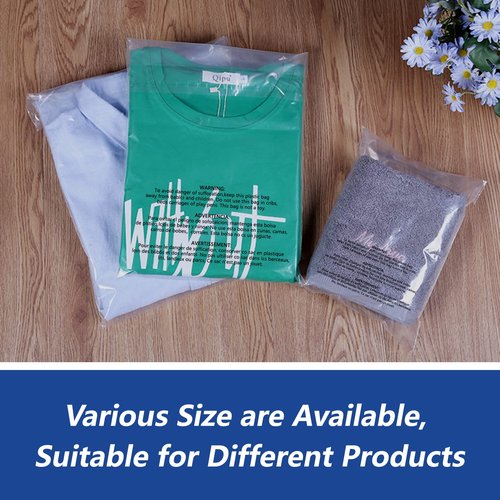 WEPOLY - 10" x 13" (500 Count) Self Seal Clear Poly Bags with Suffocation Warning for Packaging, Shipping, Clothing, Shirts & FBA - Resealable Adhesive