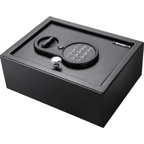 Barska Digital Keypad Security Safe Box – 0.15 Cu Ft Solid Steel Top-Opening Drawer Safe with Deadbolts for Home, Office, Jewelry, Cash, and Valuables