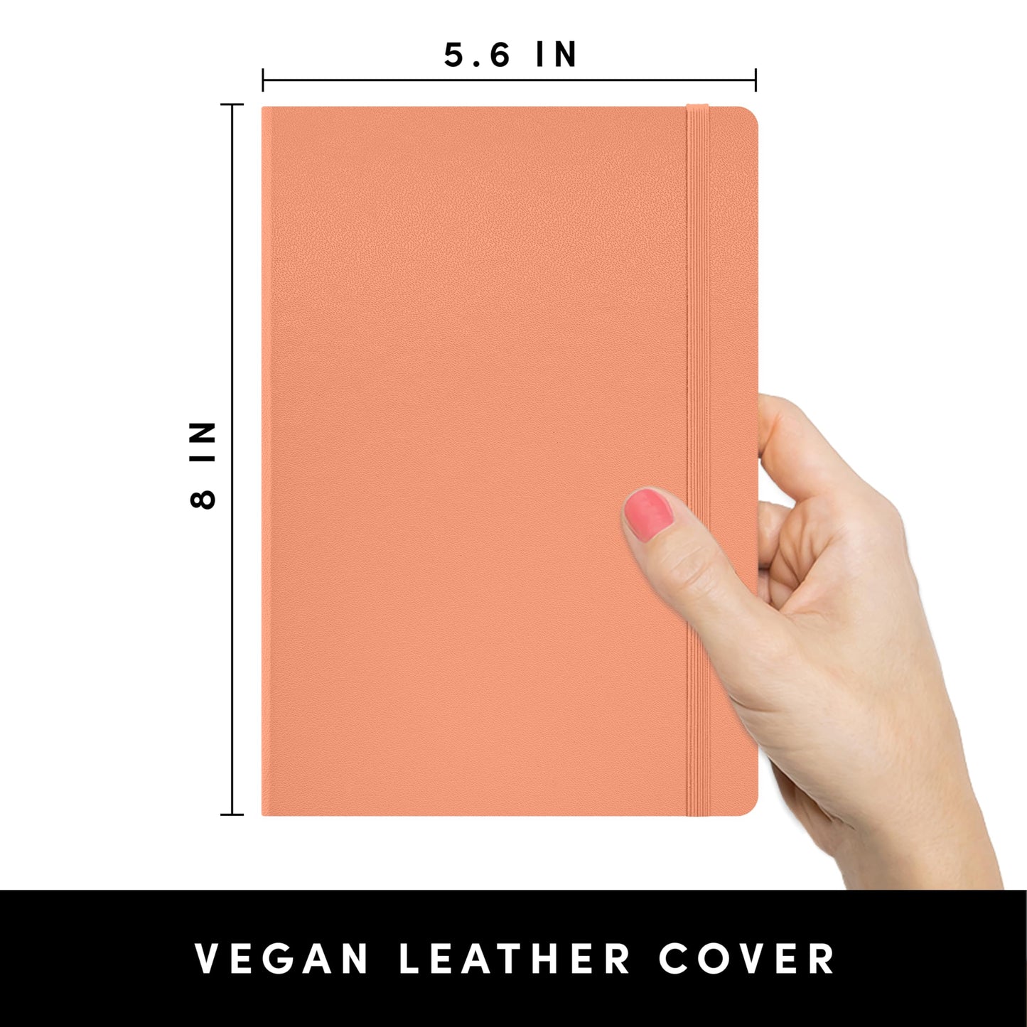 PAPERAGE Lined Journal Notebook, Hardcover Journal for Women & Men, 160 Pages, (5.6 in x 8 in), College Ruled Journaling Notebook for Work, School Supplies & Note Taking, (Coral)