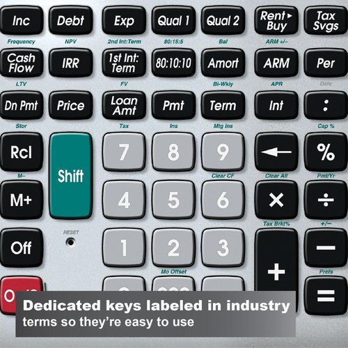 Calculated Industries 43430 Qualifier Plus IIIfx Desktop PRO Real Estate Mortgage Finance Calculator | Clearly-Labeled Keys | Buyer Pre-Qualifying | Payments, Amortizations, ARMs, Combos, FHA/VA, More
