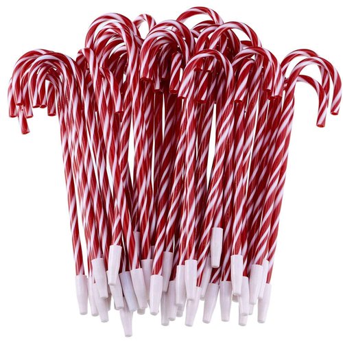 Outus 96 Pcs Christmas Candy Cane Pens Bulk Black Ink Ballpoint Pens for Gifts Xmas Holiday Stationery Supplies Present Christmas Party Carnival Prize Stocking Stuffers, Red