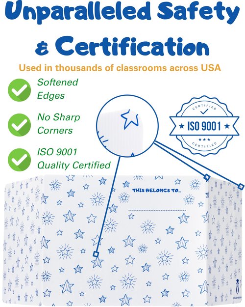 25 Plastic Privacy Folders for Students — Durable + Erasable — Desk Dividers for Students, Privacy Shields for Student Desks, Testing Dividers for Classroom, Test Dividers for Student Desks